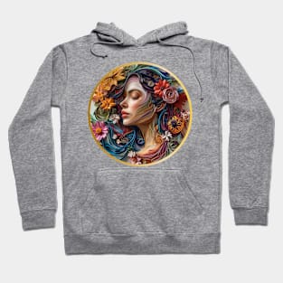 Quilled Elegance: A Kirigami Portrait Hoodie